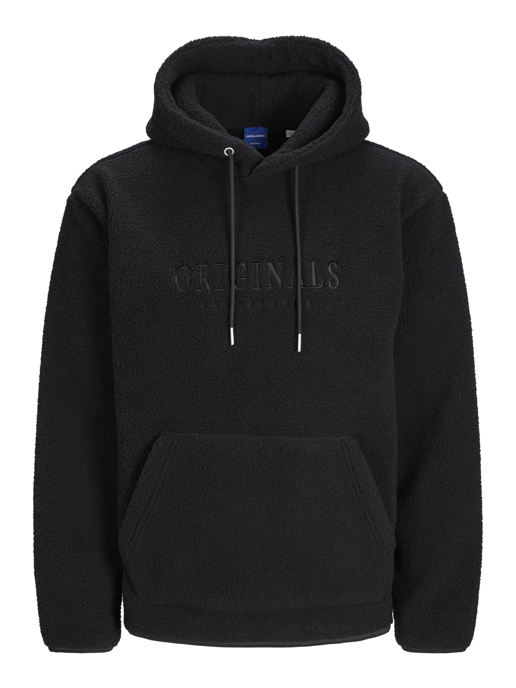 JACK & JONES Jorfrederiksberg Teddy Sweat Hood Sn, black, L