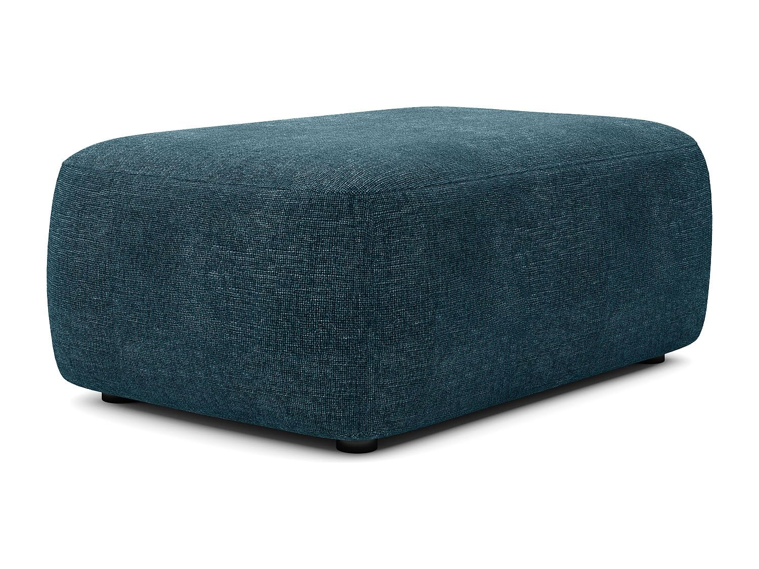 Vente-unique - Pouf 1 posto Daviso - poliestere - blu