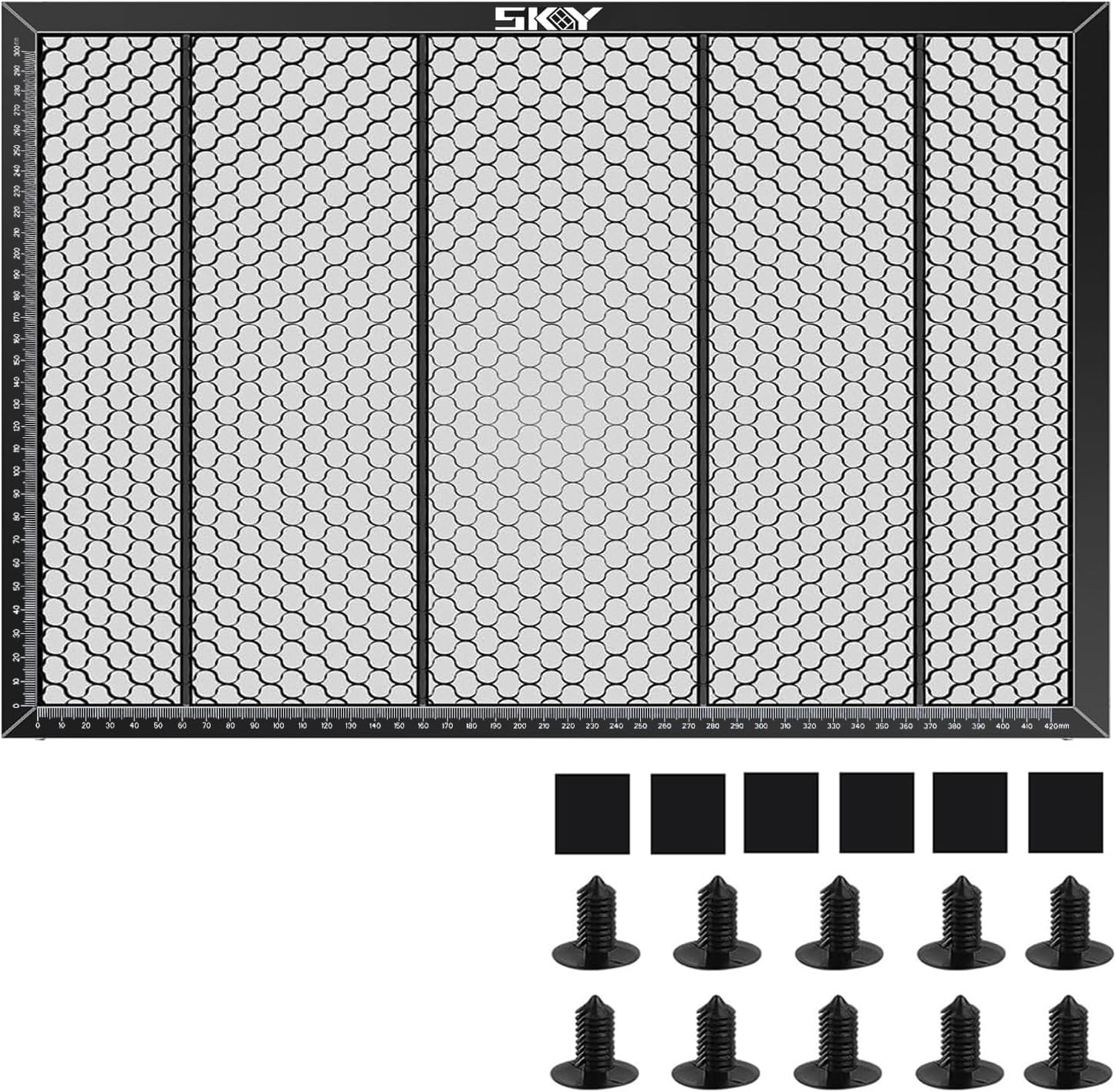 SKOUPHY Honeycomb Heat-Resistant Coating Laser Bed for Wecreate Vision 20W 40W Laser Engraver, Honeycomb Bed with Fixing pins for Vision Laser Cutter 17.79 * 13.15 * 0.62 Inch