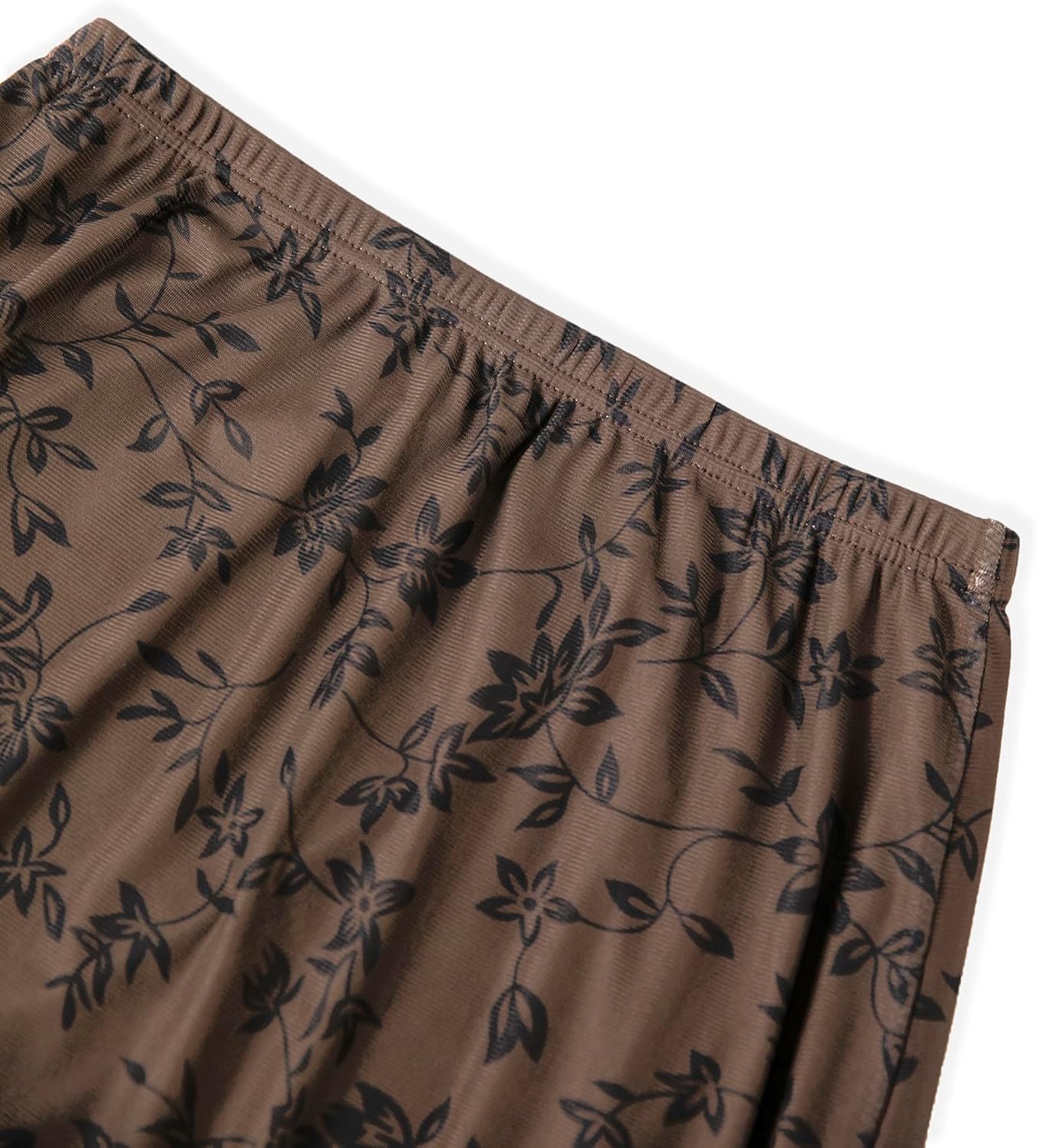 Avanova Women Floral Midi Skirt Boho Fall Summer Mesh High Waisted Maxi Long Skirts Brown Floral XX-Large - Image 3