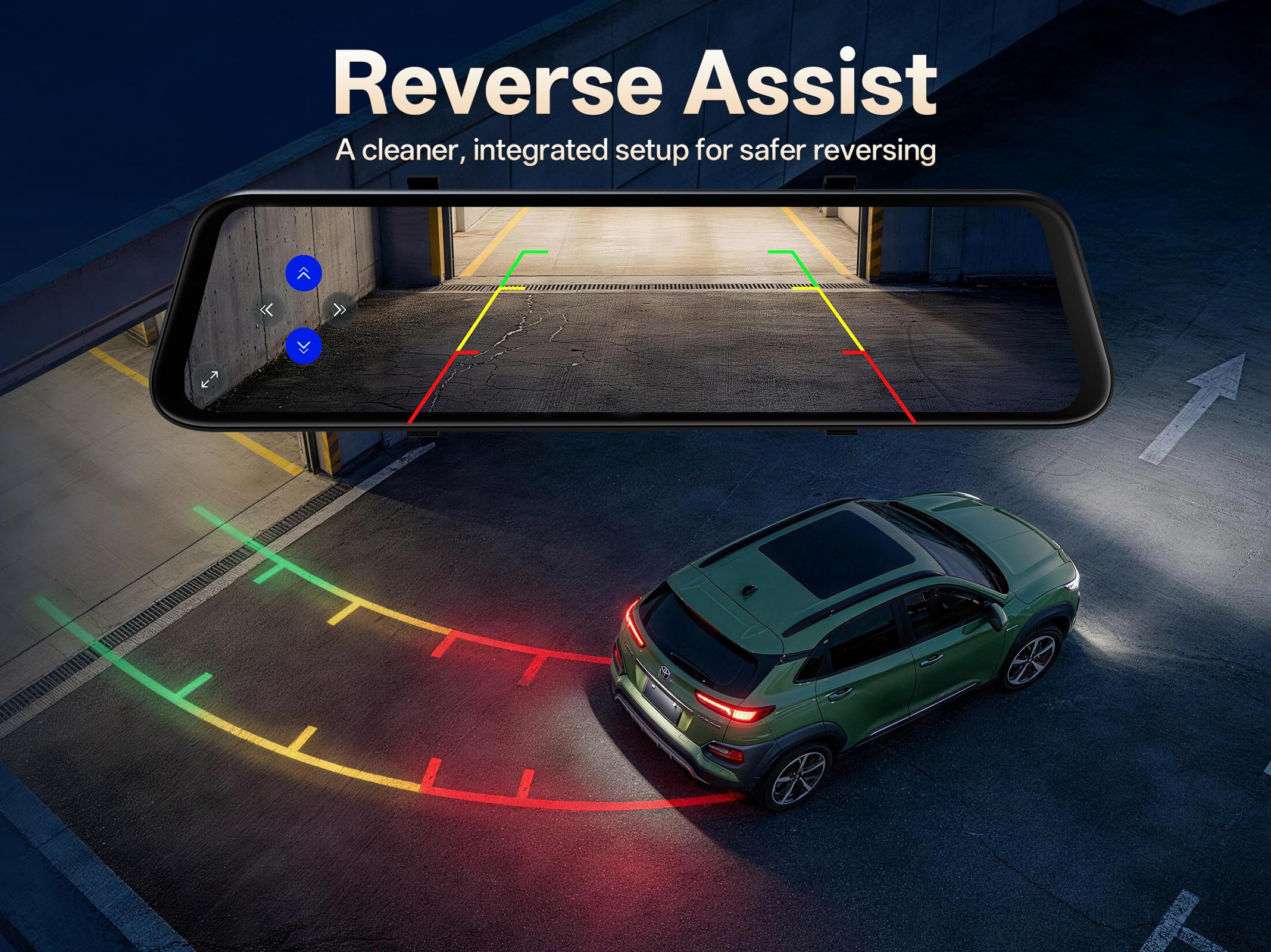 Pelsee S12 Native 4K +2.5K Mirror Dash Cam, WiFi 6 30MB/s Download, Rear View Mirror Camera Backup Camera for Car Truck SUV, Dual HDR, Telephoto Front Camera, Full Color Night Vision, 64G Memory Card — view 7