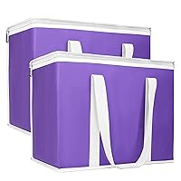 Vista 53 de Bodaon - Paquete de 2 bolsas de comestibles aisladas reutilizables para compras, tamaño XL, bolsas de entrega de alimentos suaves para Azul