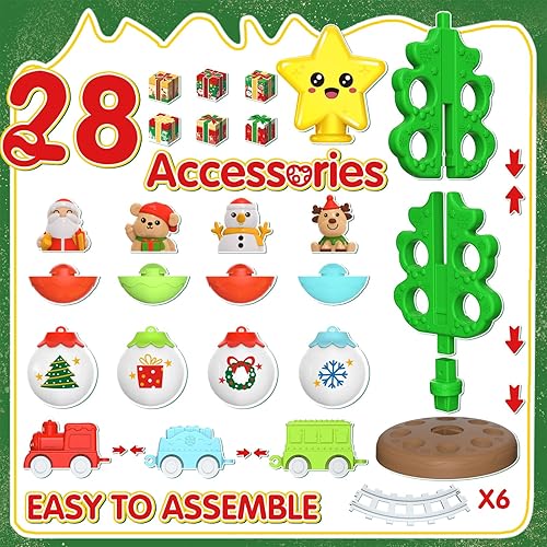 Miniatura 6 de Árbol de Navidad para niños mejorado con estrella en la parte superior con luz, sonido y música, juego de tren de juguete alrededor del árbol