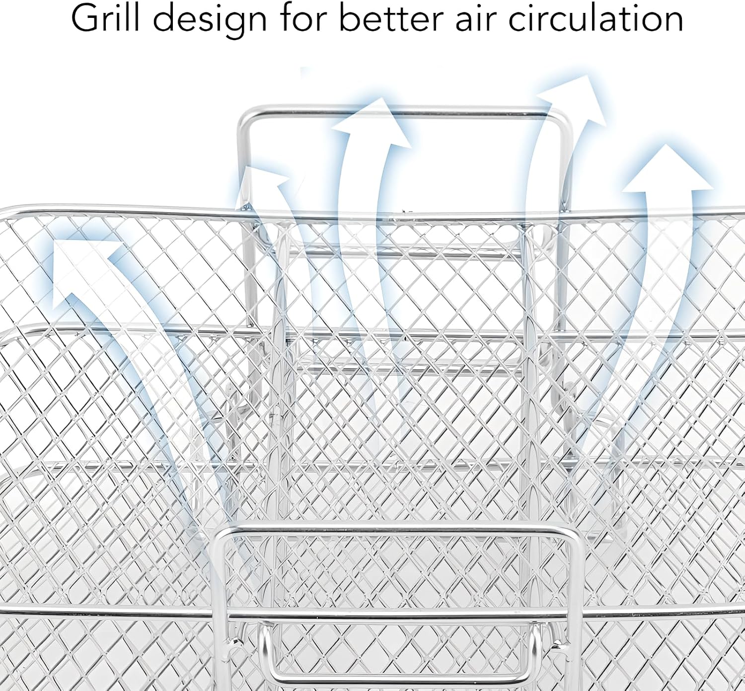 3‑Tier Stainless Steel Air Fryer Rack,Stackable Dehydrator Rack