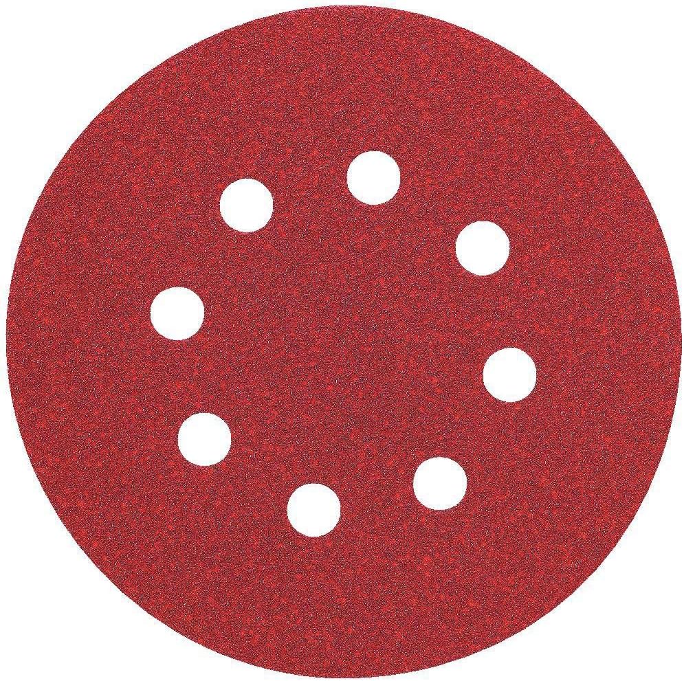 DEWALT DW4309 5-Inch 8 Hole 80 Grit Hook and LoopRandom Orbit Sandpaper (25-Pack)