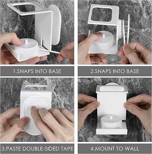 Miniatura 3 de Soporte para cepillo de dientes eléctrico montado en la pared, organizador de cable de cepillo de dientes eléctrico con capacidad para 1 cargador,