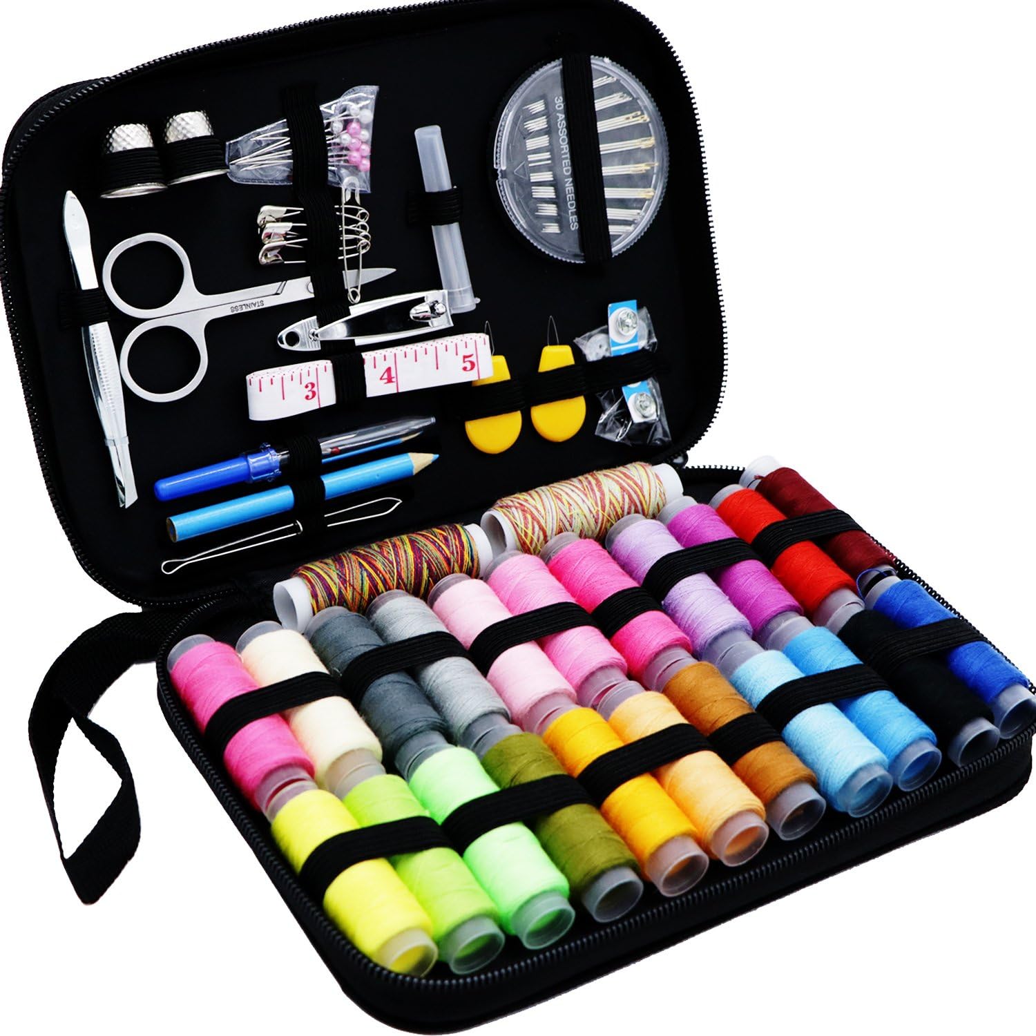 Sewing kit, Premium DIY Sewing Supplies,24 Spools of Sewing Thread, Portable Mini Sewing Kits for Adults, Beginners, Kids, Travel,Emergency to Mend and Repair