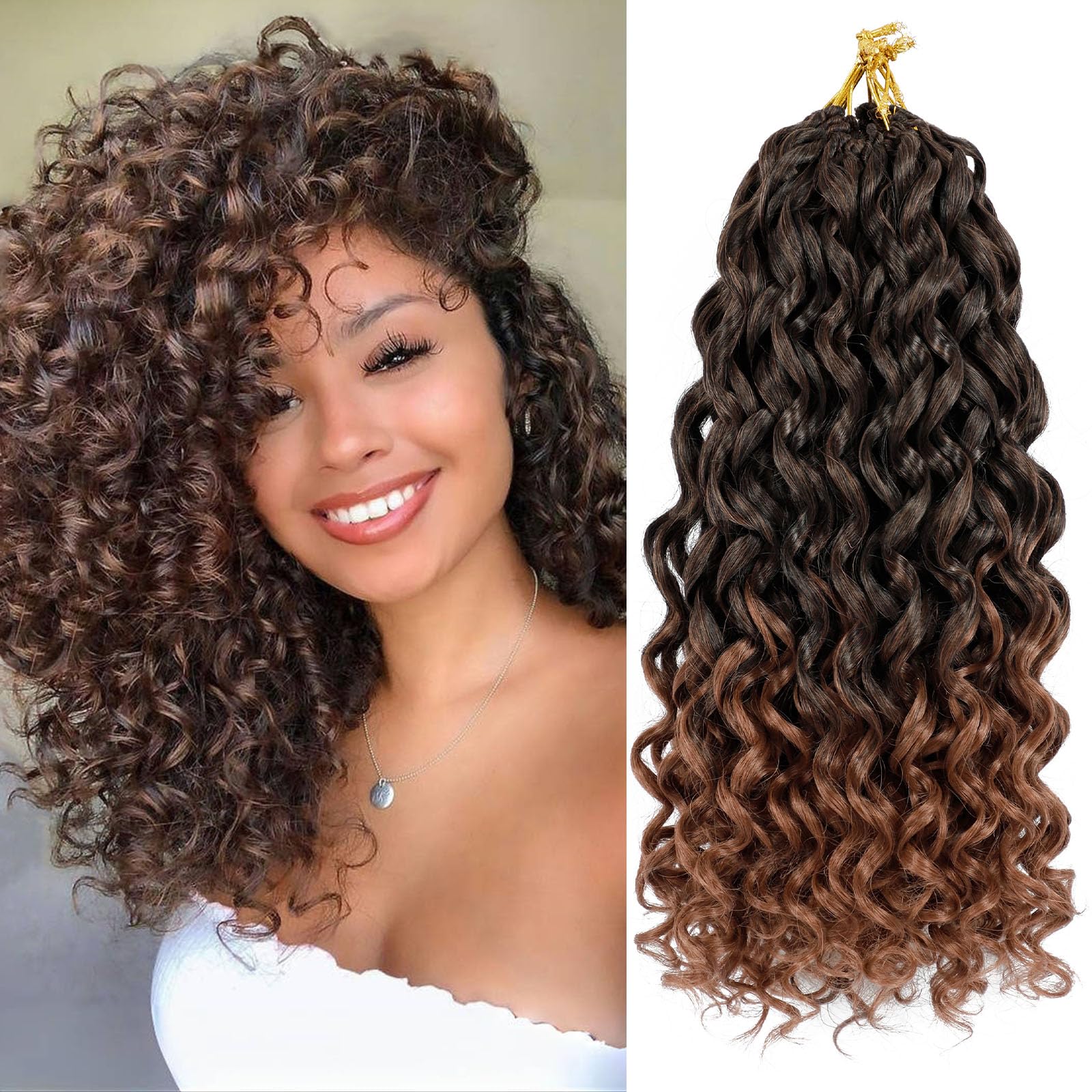 Vomella GoGo Curl Crochet Hair 8 Packs 14 Inch Curly Crochet Hair for Black Women Short Water Wave Beach Curl Synthetic Deep Twist Crochet Hair