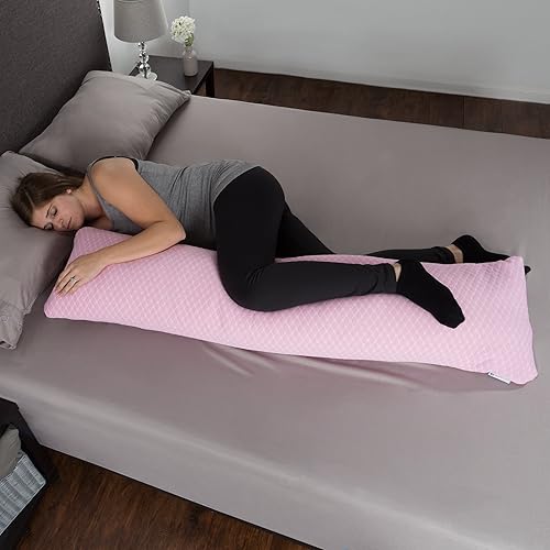 Lavish Home, Almohada corporal de espuma viscoelástica rosa de 50 pulgadas
