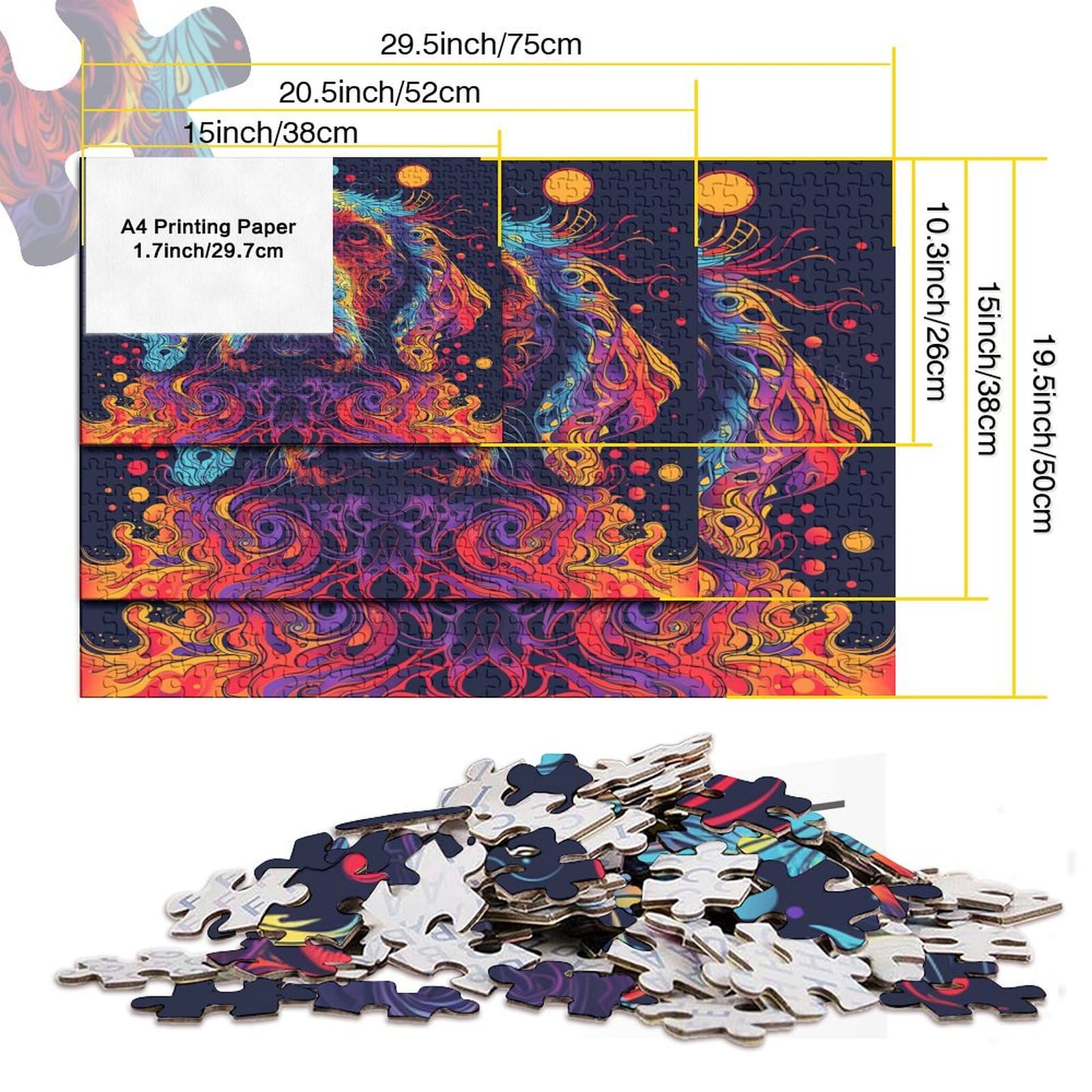 1000 Teile Puzzle Golden Retriever - Premium Puzzle Für Erwachsene, 75x50 Cm, Mit Poster