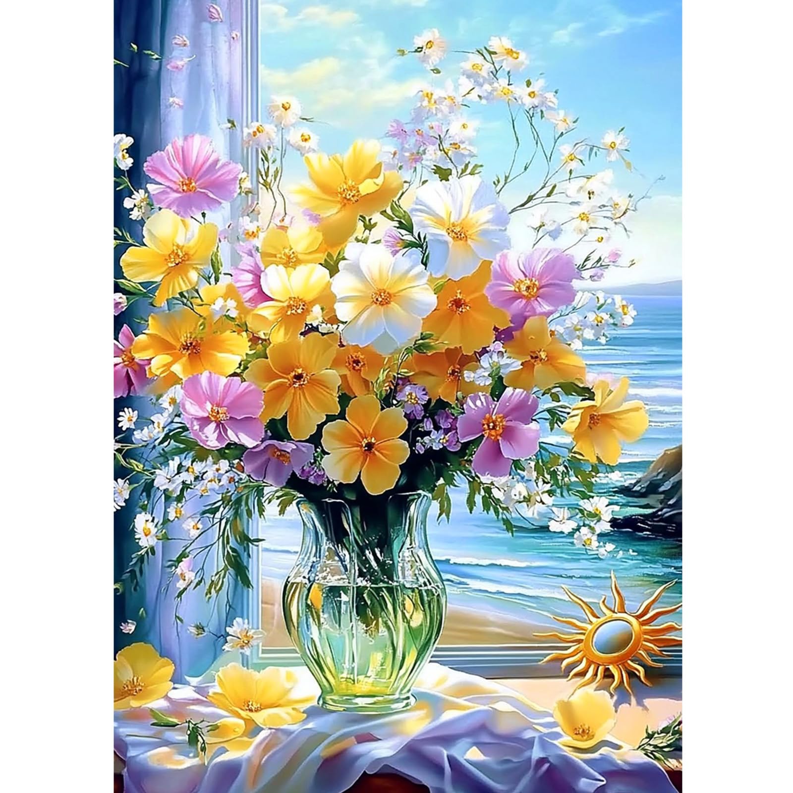 GDYEEH 5D Village Au Bord De La Mer Diamond Painting Kits