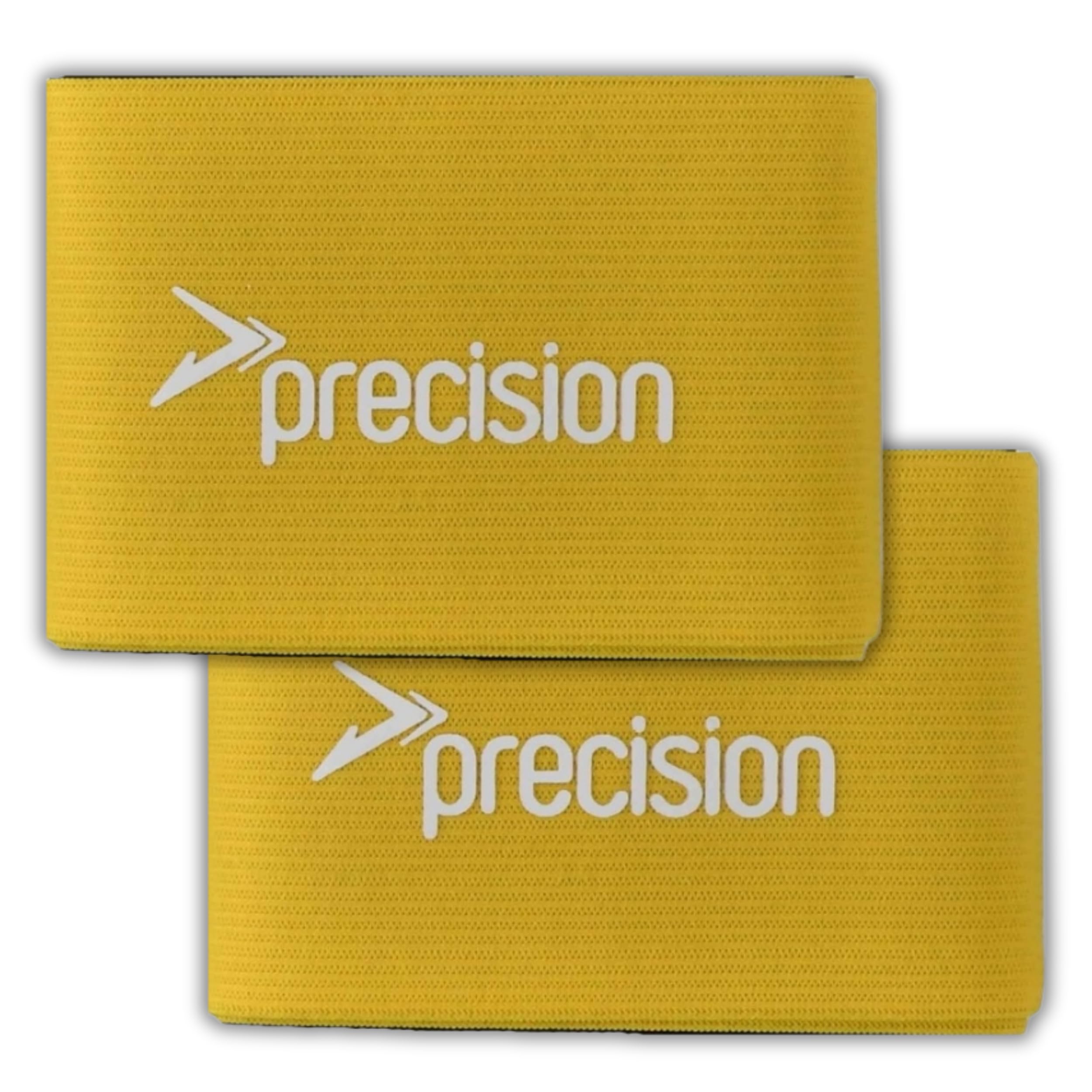 Precision Shin Guard Stays, Pack of 2 Elastic Straps, One Size, Hook and Loop Fastening, Premium Elastic, Wide Fit, Yellow