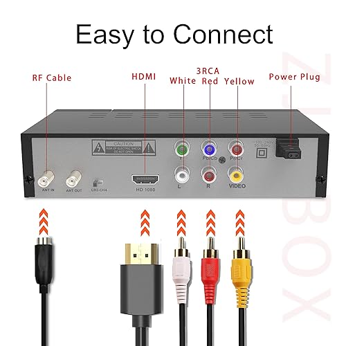 Miniatura 3 de ZJBOX Caja convertidora digital para TV, caja sintonizadora de TV 1080P con salida hdmi, sintonizador digital ATSC TV, grabación y reproducción de