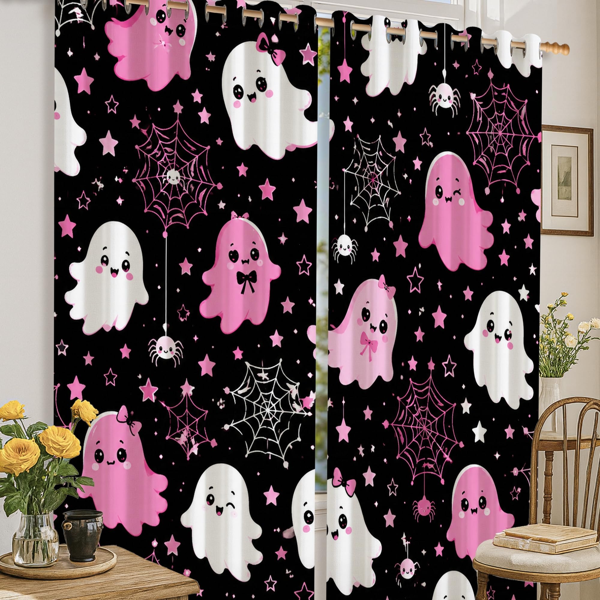 Rideaux occultants isolants haut de gamme motif Halloween pour salon et chambre