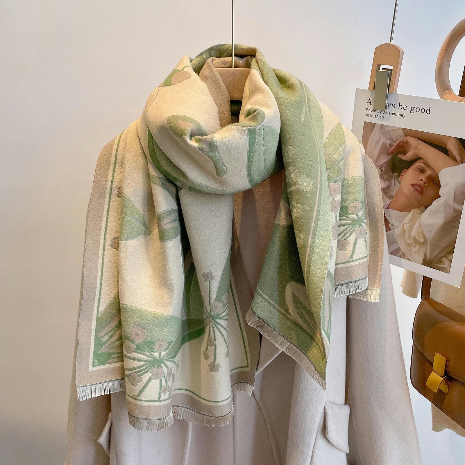 ZONTO Scialle Sciarpa Invernale Imitazione In Cashmere Da Donna A Doppia Facciata Femminile