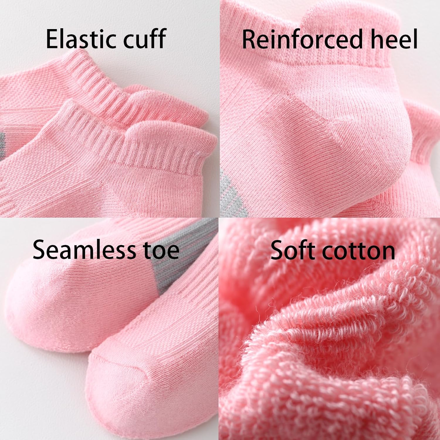 Ankle Socks Women Cushioned Athletic Low Cut Socks Thick Cotton Running Sock Non Slip No Show Sock 6 Pairs