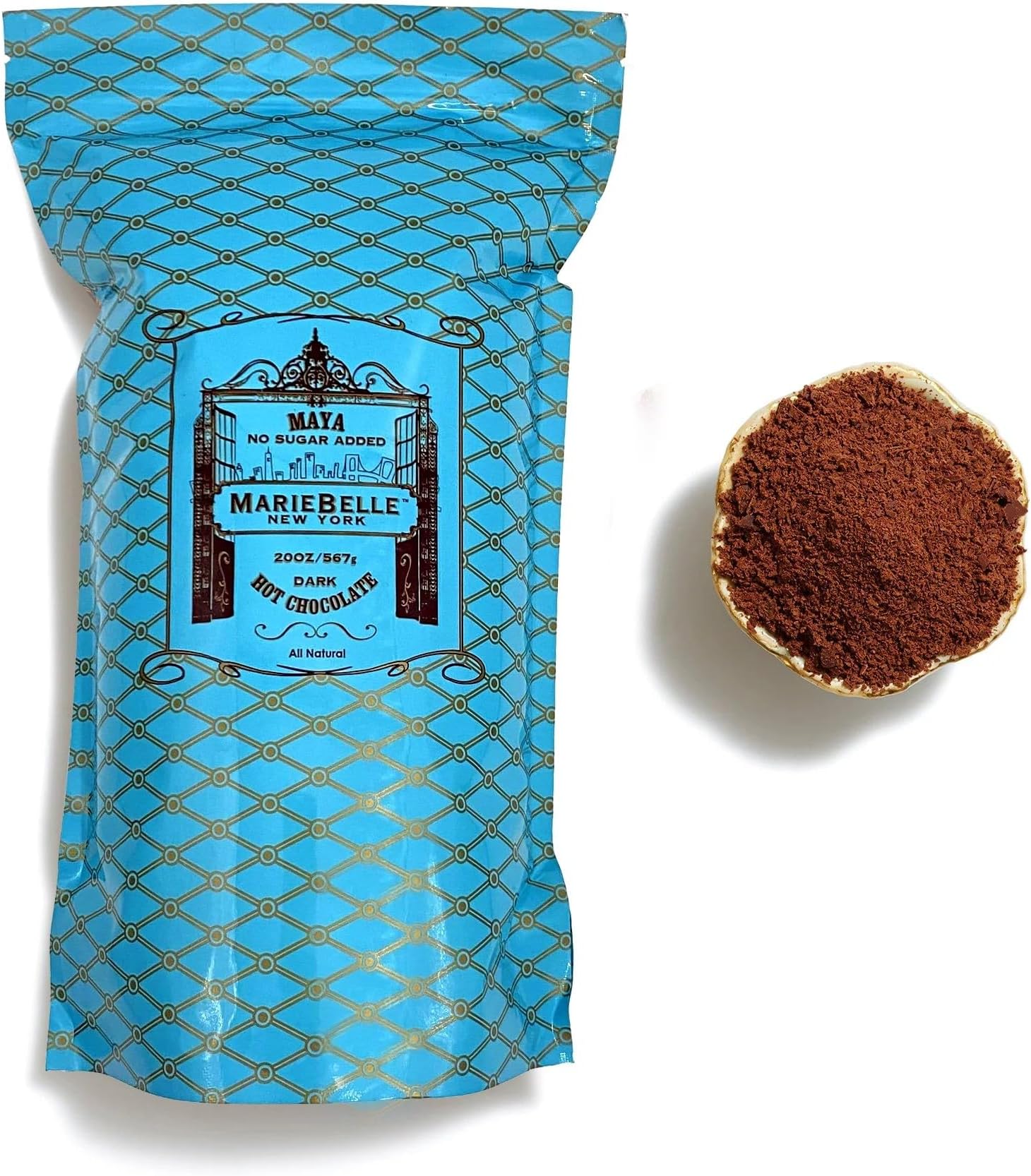 MarieBelle Maya Hot Chocolate Refill 20 oz - Easy to Prepare Full-Flavored Traditional Crรจme de Chocolat European Style Hot Chocolate Beverage Mix