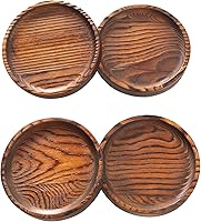 Vista 3 de Posavasos de madera para bebidas - Juego de posavasos de madera natural para vasos de bebida, protección de mesa para cualquier tipo de mesa, juego