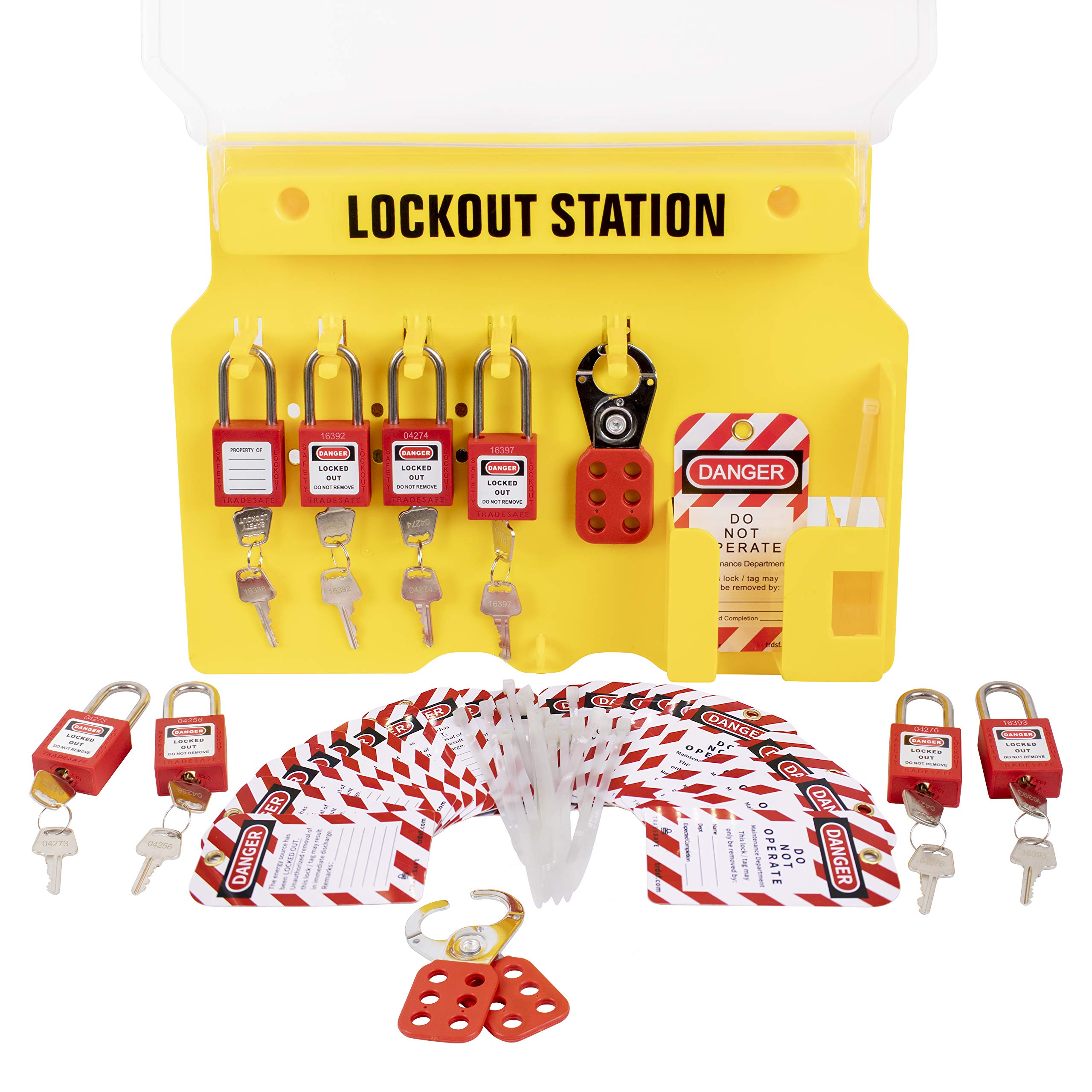 TRADESAFE L Lockout Tagout Station With LOTO Devices. Lock Out Tag Out ...