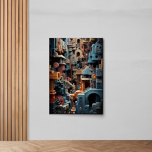 Miniatura 3 de Nature, Plants, wall art framed, Minimalist home artwork, Framed Canvas Print Wall Art Abstract Shapes Illustration, orange wall art, wedding gift,