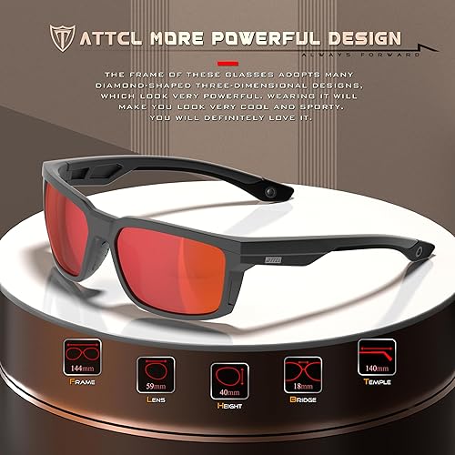 Miniatura 2 de ATTCL Gafas de sol deportivas polarizadas para hombre con protección UV400 para conducir, pescar y actividades al aire libre