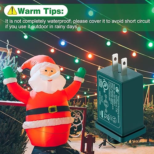 Vista 7 de Feekoon 1 Pack Replacement Yard Inflatable Adapter, 12vdc 1a Power Supply Adapter for Christmas Tree Lights, Halloween Christmas Inflatable