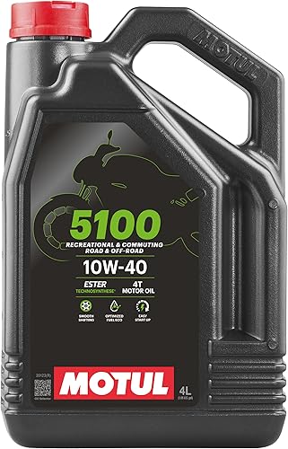 Motul 5100 4T 10W40 - Aceite para motocicleta de alto rendimiento Technosynthese con tecnología Ester - 4L