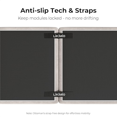 Miniatura 7 de LIKIMIO Sofá deshuesado de 120 pulgadas para sala de estar, asiento profundo, cómodo sofá de nube seccional con otomana móvil, no requiere montaje,