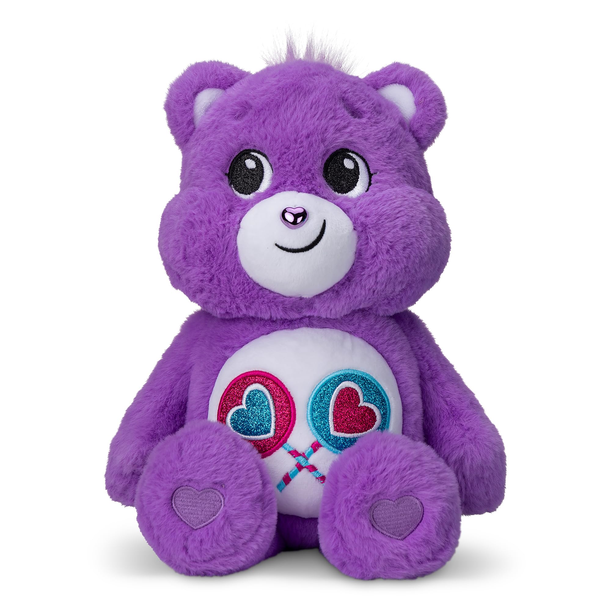 Basic Fun Care Bears | Share Bear 35cm Glitter Belly Plush | Collectable Cute Plush Toy, Cuddly Toys for Children, Soft Toys for Girls Boys, Cute Teddies Suitable for Girls and Boys Ages 4 22134