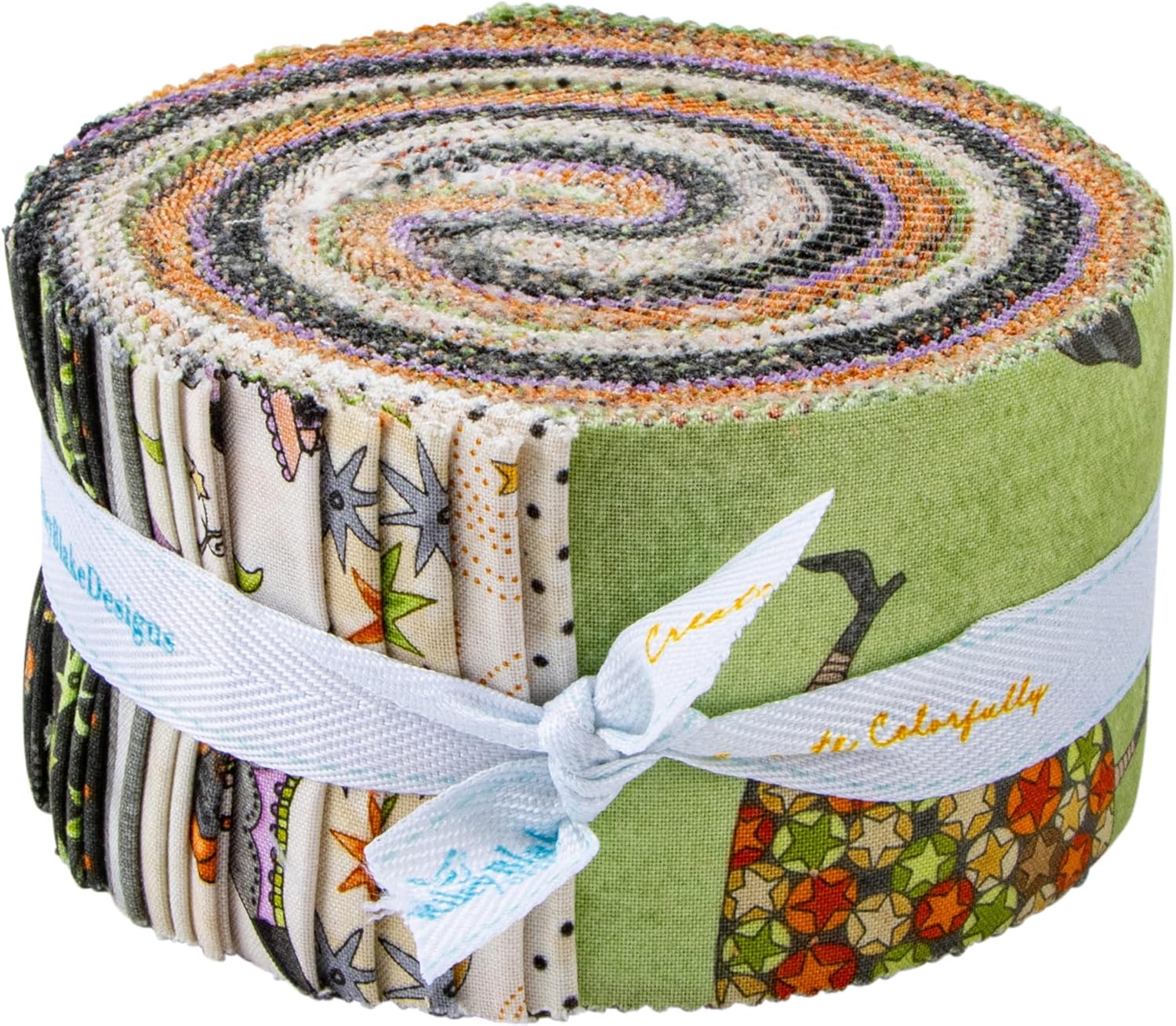 Teresa Kogut Ghoul Friends Rolie Polie 40 2.5-inch Strips Jelly Roll Riley Blake Designs RP-16050-40