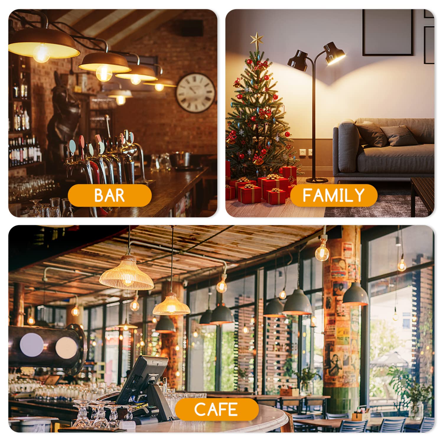 Aigostar Edison Lampadine LED E27,Lampadine di Filamento 6W,Luce Calda 2200K,420lm,G45,Lampade Decorativa Retrò per Bar Caffè Hotel,5 Pezzo (Confezione da 2)