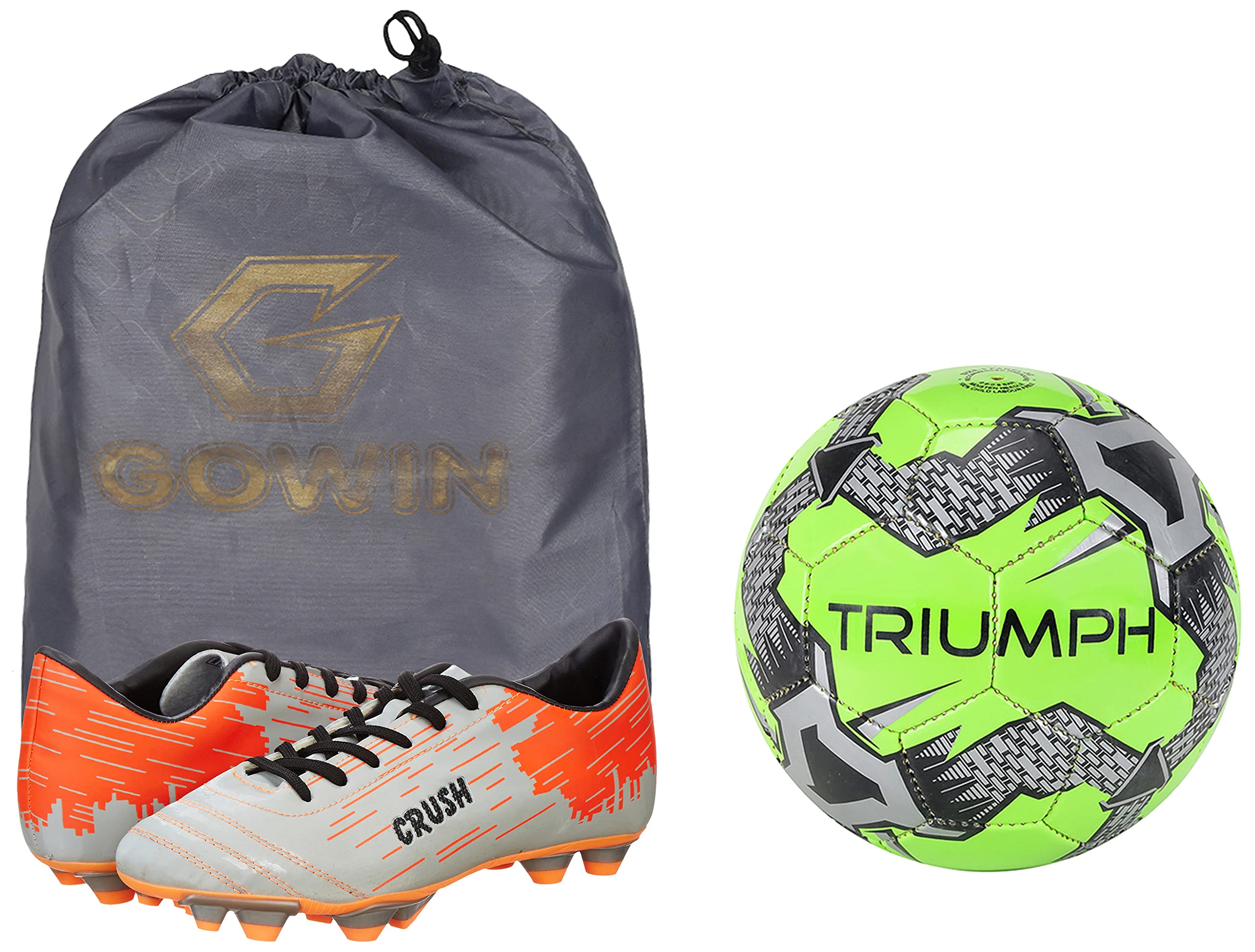 Football PVC Boss Green with Gowin Football Shoe Crush Silver Orange Size-8-image-42