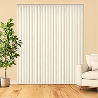 Vista 8 de Persianas verticales duras para ventana de patio, color blanco, 84 pulgadas de largo x 78 pulgadas de ancho y paletas de 3-1/2 pulgadas, fácil