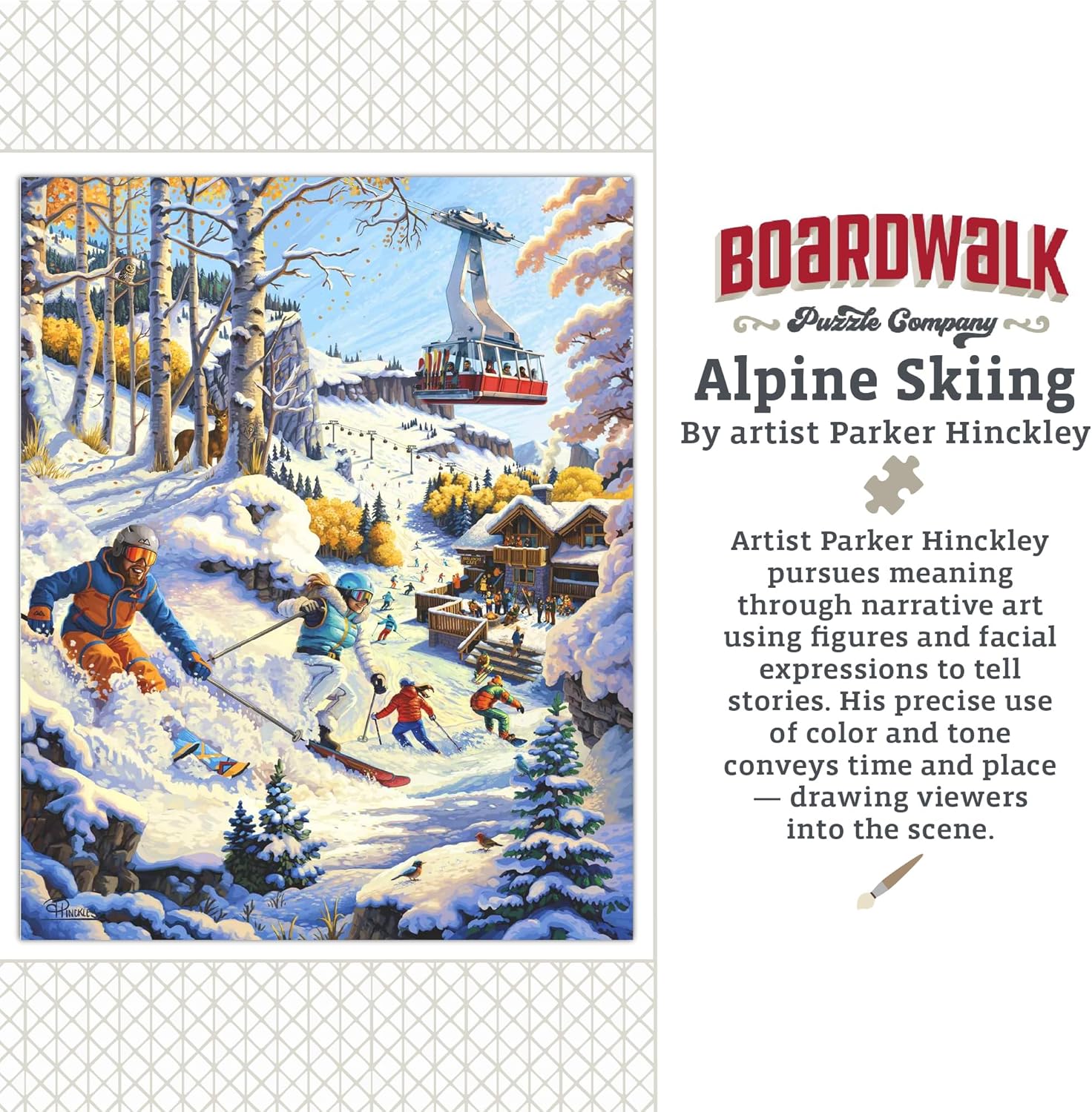 Boardwalk Puzzles Alpine Skiing, 500 Piece Jigsaw Puzzle for Adults, 16 x 20 Inches, Made in USA
