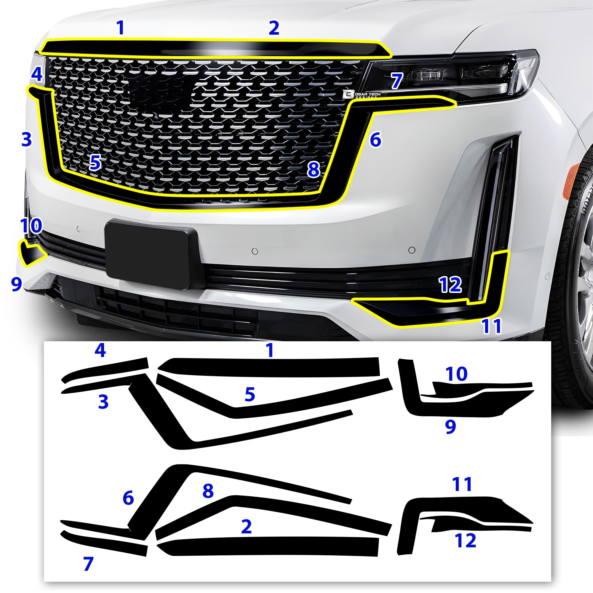 680438 - Element Matte Black Window Deflectors - Fits Chevy Suburban/GMC Yukon XL/Cadillac Escalade 2021-2026 - In Channel Installation - Front & Rear Set