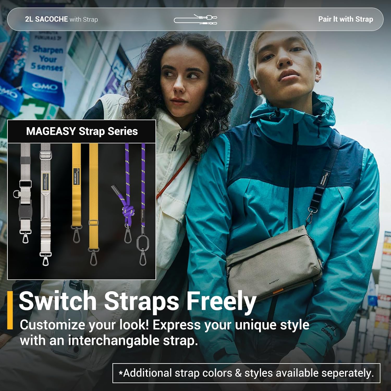 MAGEASY Small Crossbody Bag - Passport Holder for Travel Water-Resistant | Fit 6.9" Phone, Keys, Earbuds & More - 2L Sacoche - Image 7