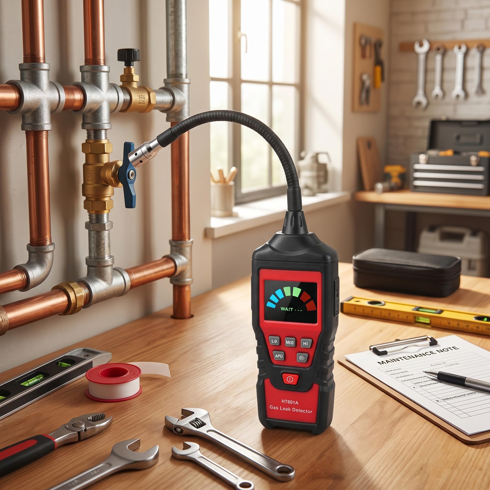 HT601A Portatile LED Kane Analizzatore di Gas di Combustione Parti, Rilevatore di Gas Combustibile Analizzatore di Perdite di Gas Naturale Misuratore di Perdite di Gas