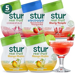 Stur Liquid Water Enhancer | Mocktail Variety Pack | Naturally Sweetened | Sugar Free | Zero Calories | Keto | Vegan | 5 Bottles, Makes 120 Drinks