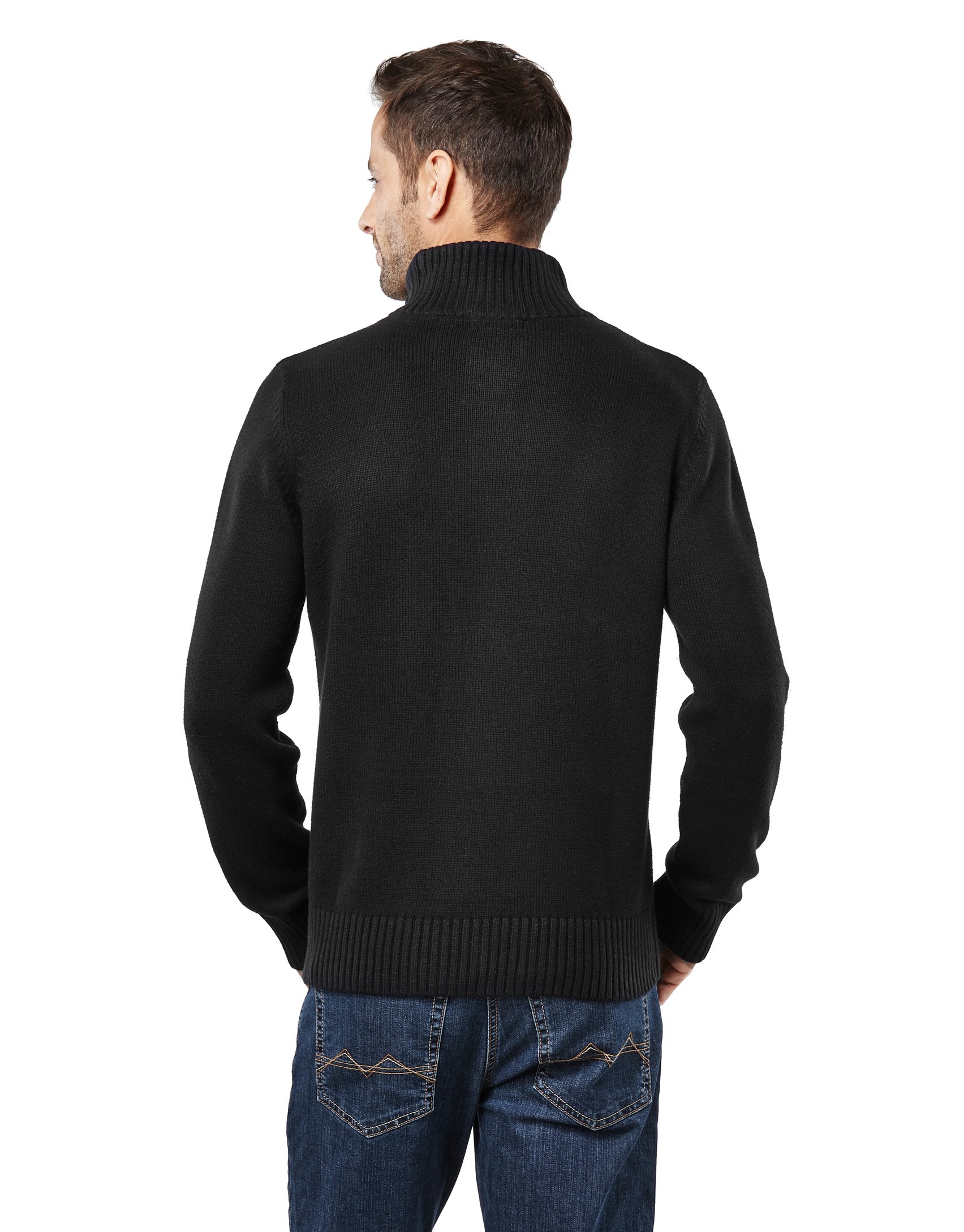 Vincenzo Boretti Pull-Over tricoté pour Homme, Coupe étroite, Manche-Longue, à col châle, en Grosse Maille, Chic et Chaud pour l'hiver et l'automne, uni