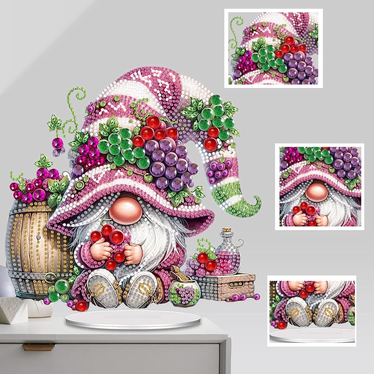 Vegetable Goblin Acrylic Creative DIY Dotted Diamond Ornaments Diamond Art Painting Home Decoration Desktop Ornaments (Single-Sided Dotted Diamond)
