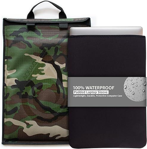 Vista 11 de AquaQuest Storm Funda para portátil 100% impermeable, funda ligera de nailon Ripstop, costuras soldadas y forro de neopreno extraíble de 0.197 in