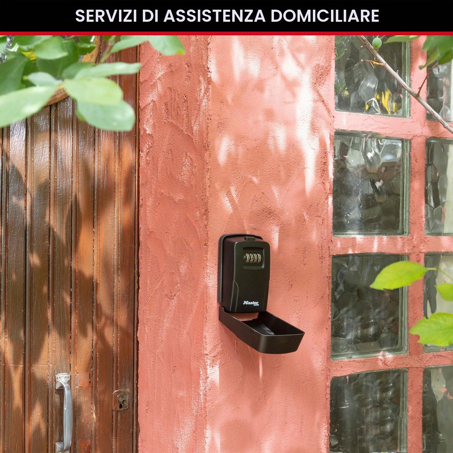 Cassetta portachiavi MASTER LOCK a parete, con copertura rimovibile, dimensioni medie, per esterni, kit di montaggio, per la casa, l’ufficio e la fabbrica 5430EURD