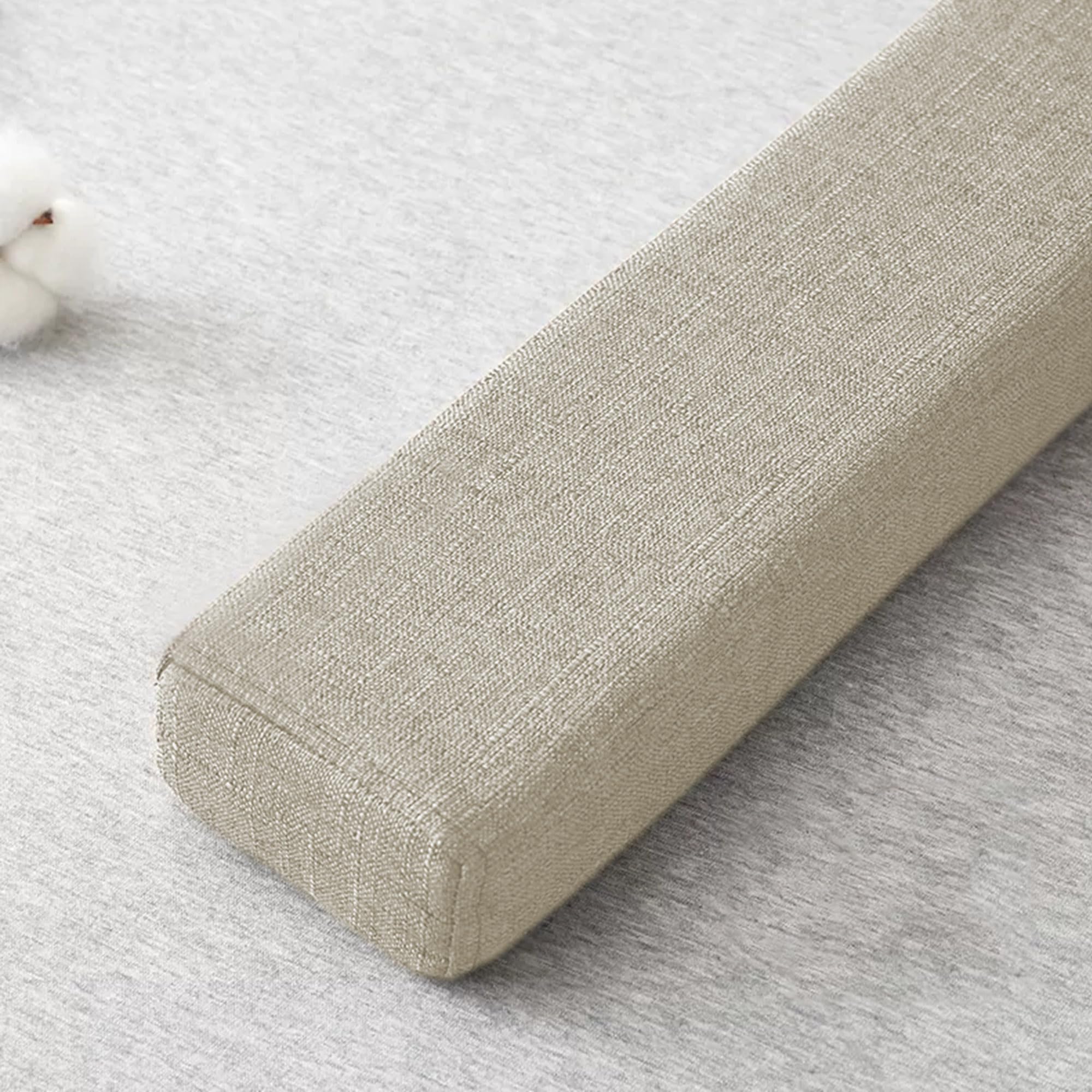 Custom Size Bed Gap Filler Bed Extender, Bed Rail Headboard Bolster Armrest Pillow Cushion Mattress Connector Close The Gap for Single/Twin/Queen/King Bed,220 * 12 * 10cm,Beige