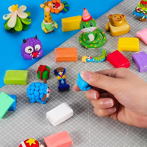 Miniatura 7 de CiaraQ Kit de arcilla polimérica, arcilla de modelado de 48 colores para niños, bloques pequeños de arcilla para hornear, kits de iniciación de