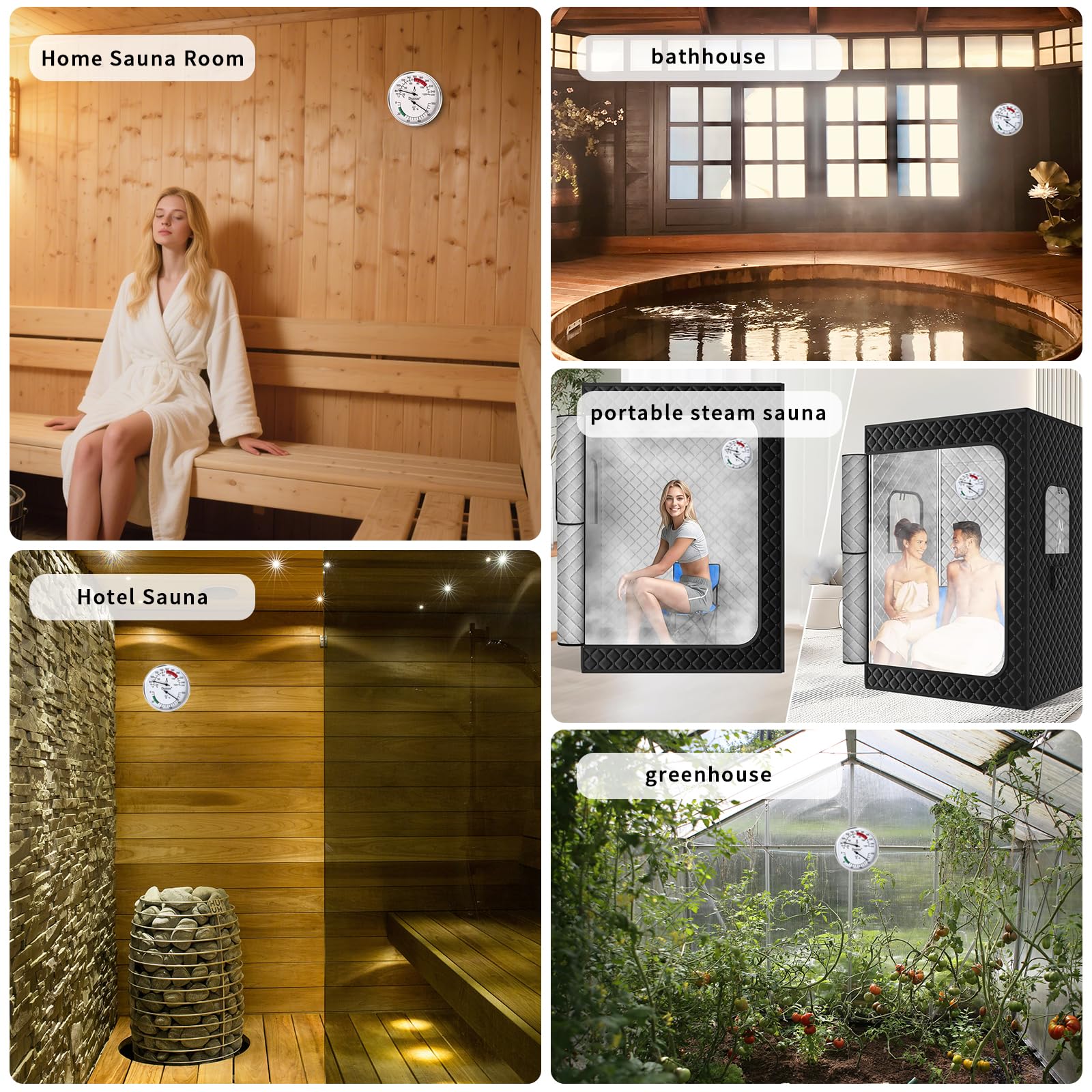 Aluminum Sauna Thermometer - Temp & Humidity -7 Aluminum Sauna Thermometer - Temp & Humidity -7