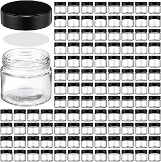 60 Pieces Glass Jars with Lids Clear Small Mason Jars Empty Round Glass Spice Jars Wide Mouth Canning Jars Storage Refillable Empty Cosmetic Containers for Lotions Cream Powders Beauty Product (4 oz)
