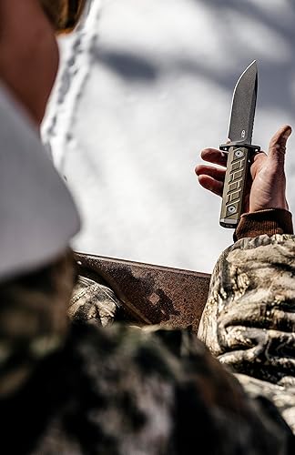 Miniatura 5 de Zero Tolerance 0006 Cuchillo de hoja fija, cuchillo de campo CPM 3V de espiga completa de 6 pulgadas, mango verde G10, funda Kydex duradera,