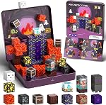 WMXDU Magnetic Blocks with Magnet Box-35PCS Magnet Cubes, Magnetic Tiles Kids Build Cubes Travel Game Toys, Road Trip Sensory Toy Christmas Birthday Gifts for Boys & Girls Ages 3+