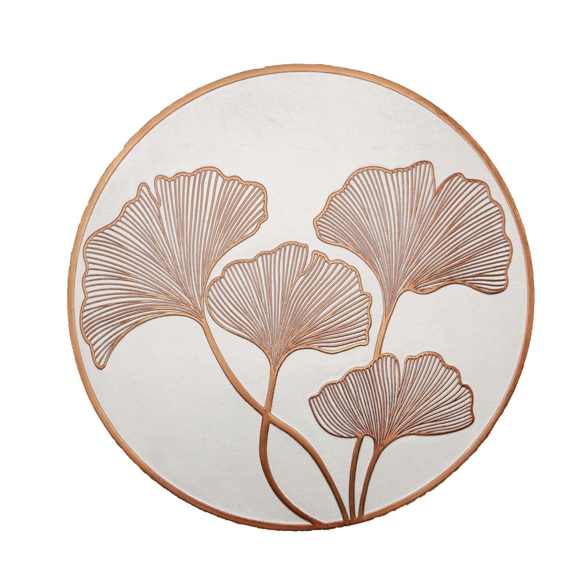 Rwgsnb Coffee 6 Piece Placemats And Coasters Waterproof Round Placemats Ginkgo Leaf Print Non Slip Heat Resistant Table Mats Luxury Mats And Coaster For Dinner Table