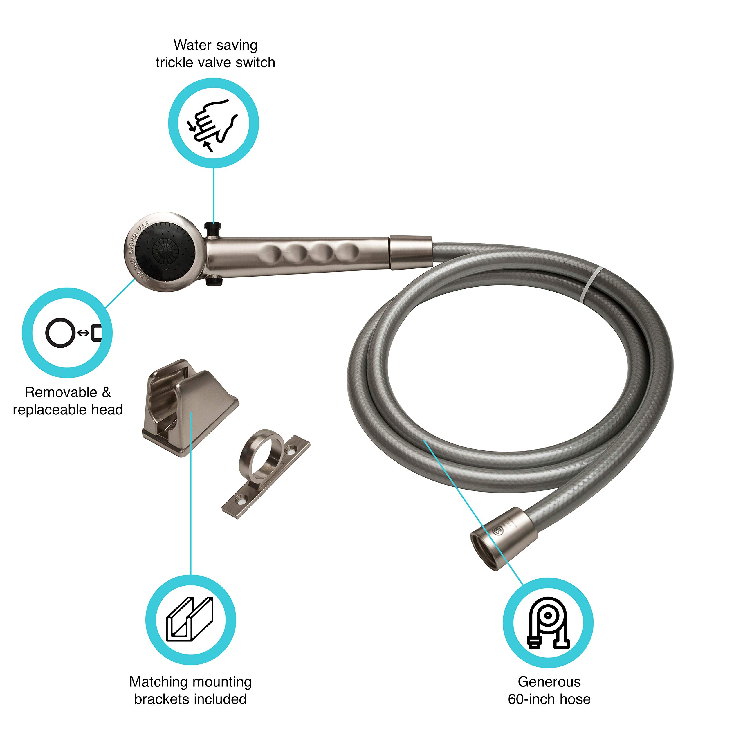 Dura Faucet - Kit de alcachofa y manguera de ducha para caravanas. Recambio para caravanas y autocaravanas.